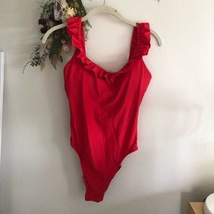 Red one piece swim suit NWOT
